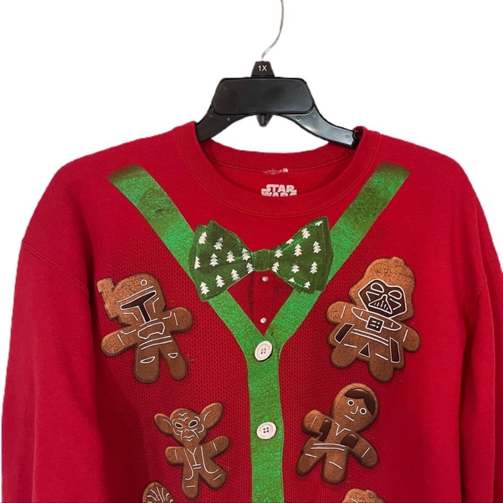 Star Wars Fifth Sun Crew Neck Cozy Christmas Cookie Sweat Shirt Top XL Red - Picture 2 of 7